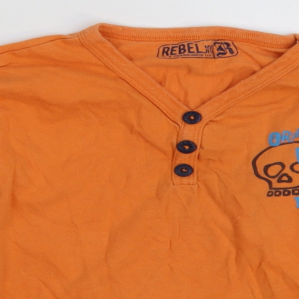 Rebel Boys Orange   Basic T-Shirt Size 4-5 Years