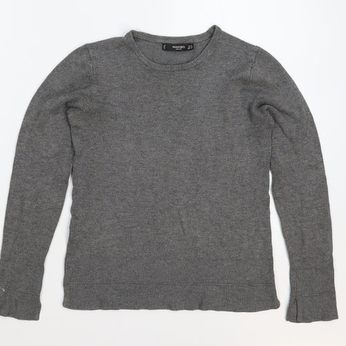 Mango Womens Grey  Knit Pullover Jumper Size S