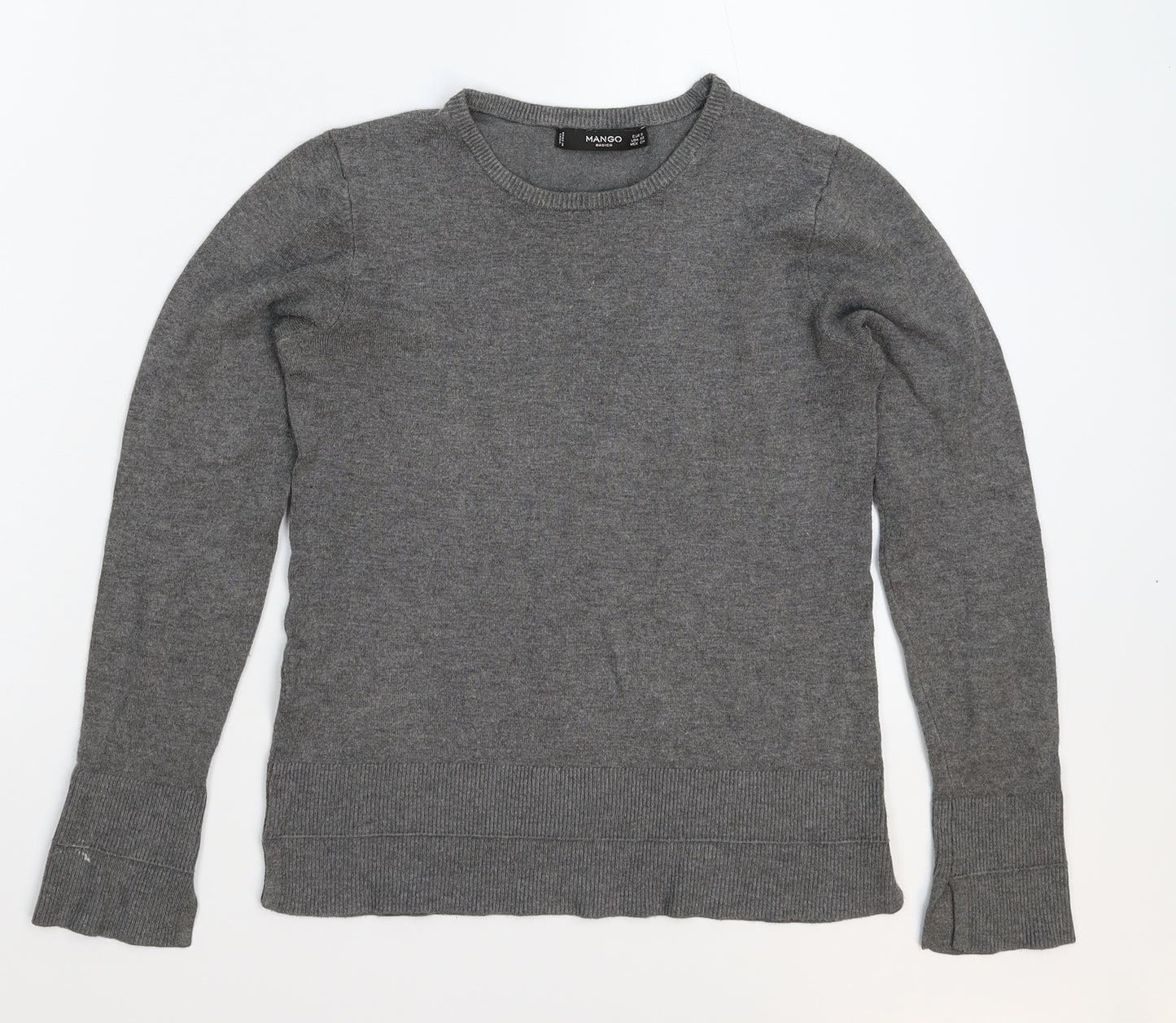 Mango Womens Grey  Knit Pullover Jumper Size S