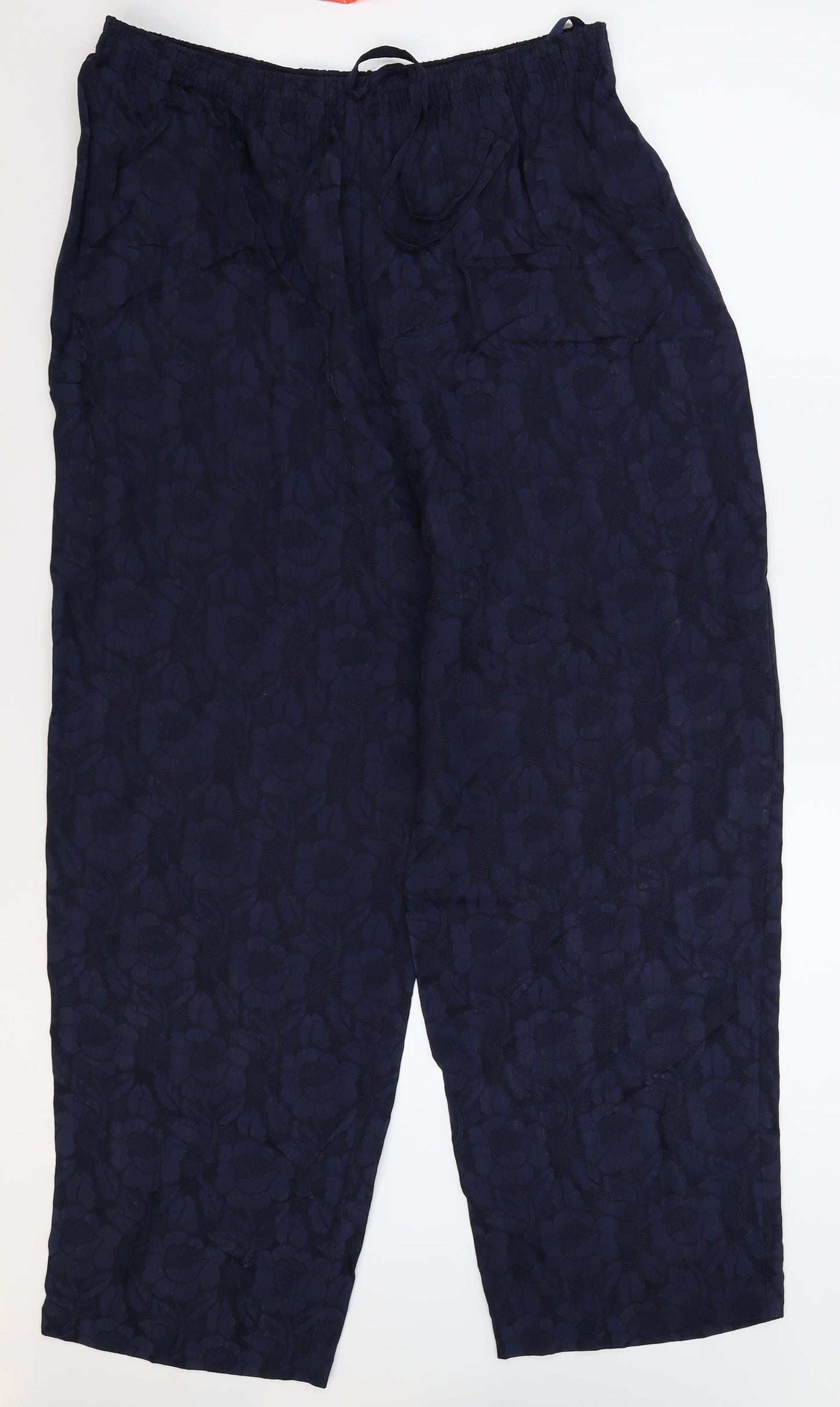 Richard Roberts Womens Blue Floral  Trousers  Size 16 L28 in