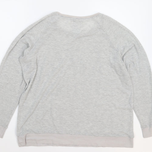 Nutmeg Womens Grey Striped Knit Pullover Jumper Size 18