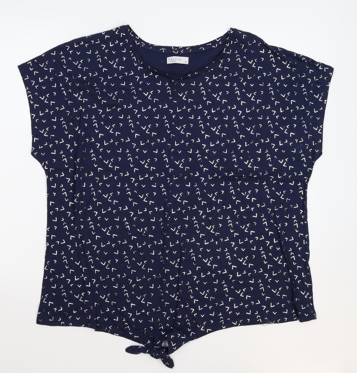 Papaya Womens Blue   Basic T-Shirt Size 20