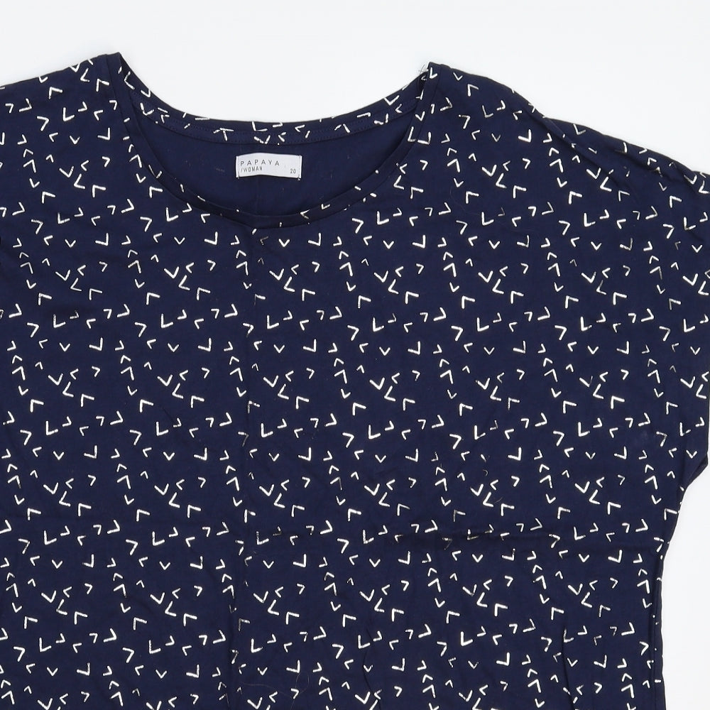 Papaya Womens Blue   Basic T-Shirt Size 20