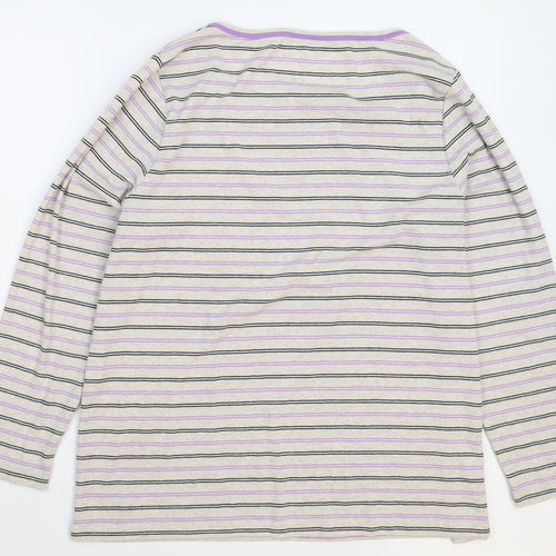 Preworn Womens Grey Striped  Pullover Jumper Size 2XL