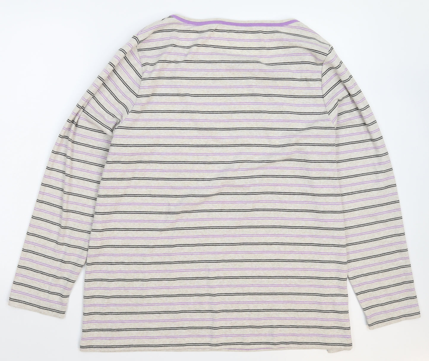 Preworn Womens Grey Striped  Pullover Jumper Size 2XL