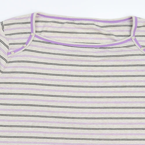 Preworn Womens Grey Striped  Pullover Jumper Size 2XL