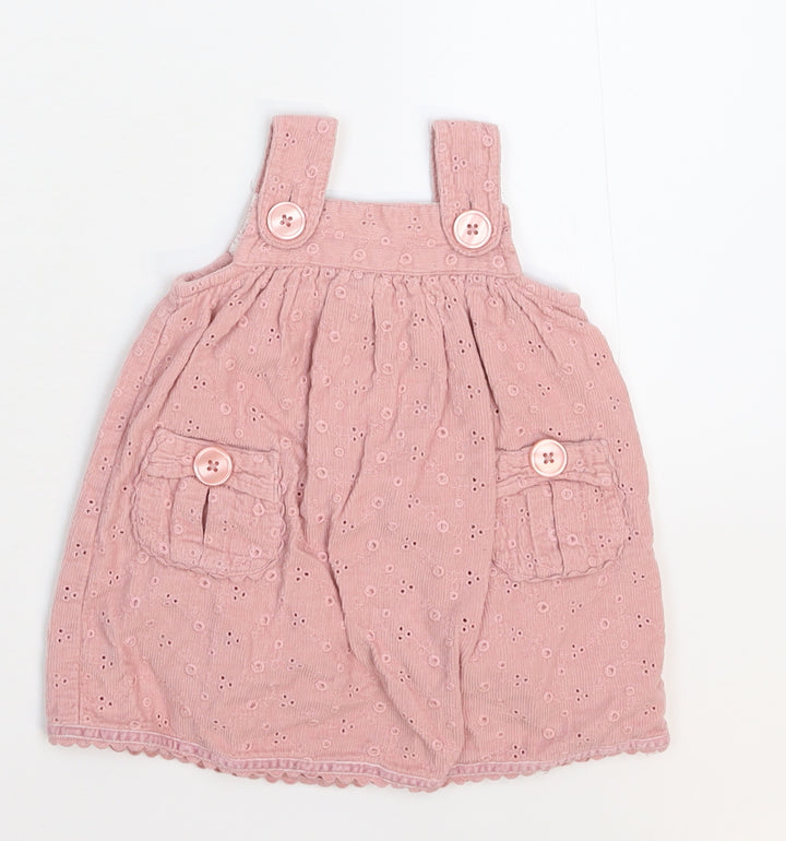 Monsoon Girls Pink   Pinafore/Dungaree Dress  Size 0-3 Months
