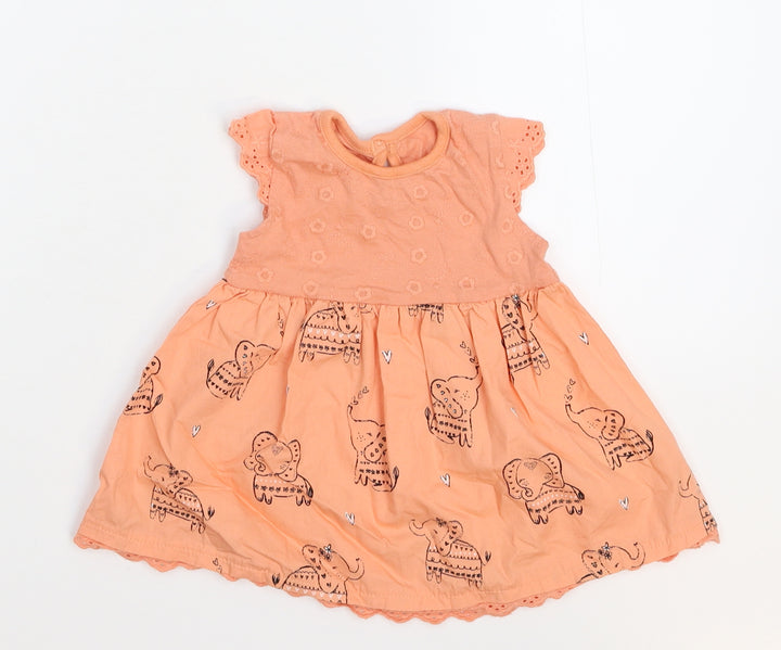 George Girls Orange   Fit & Flare  Size 3-6 Months