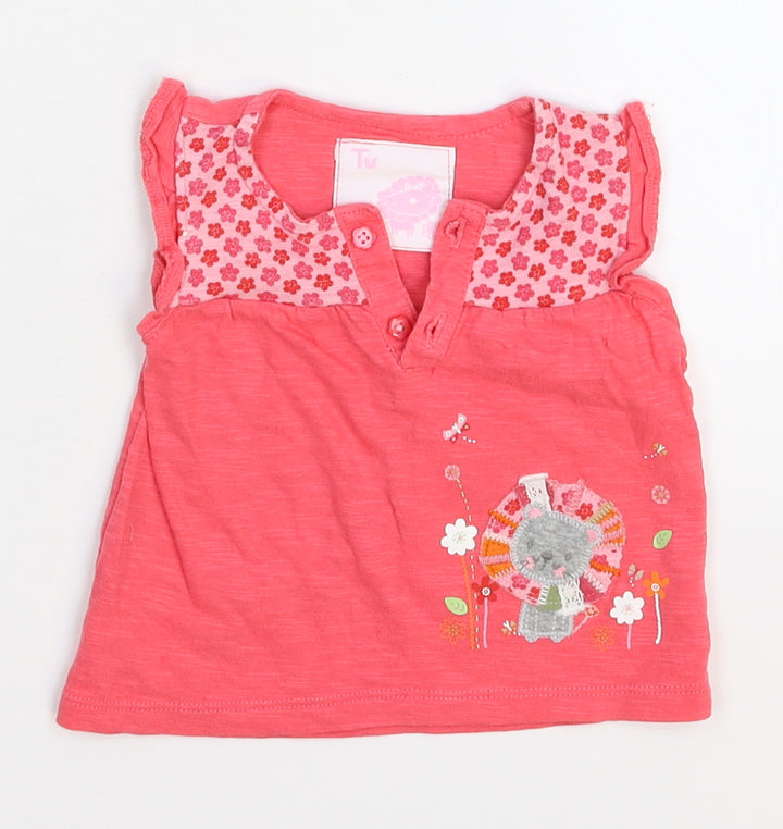 TU Girls Pink Basic T-Shirt Size 3-6 Months