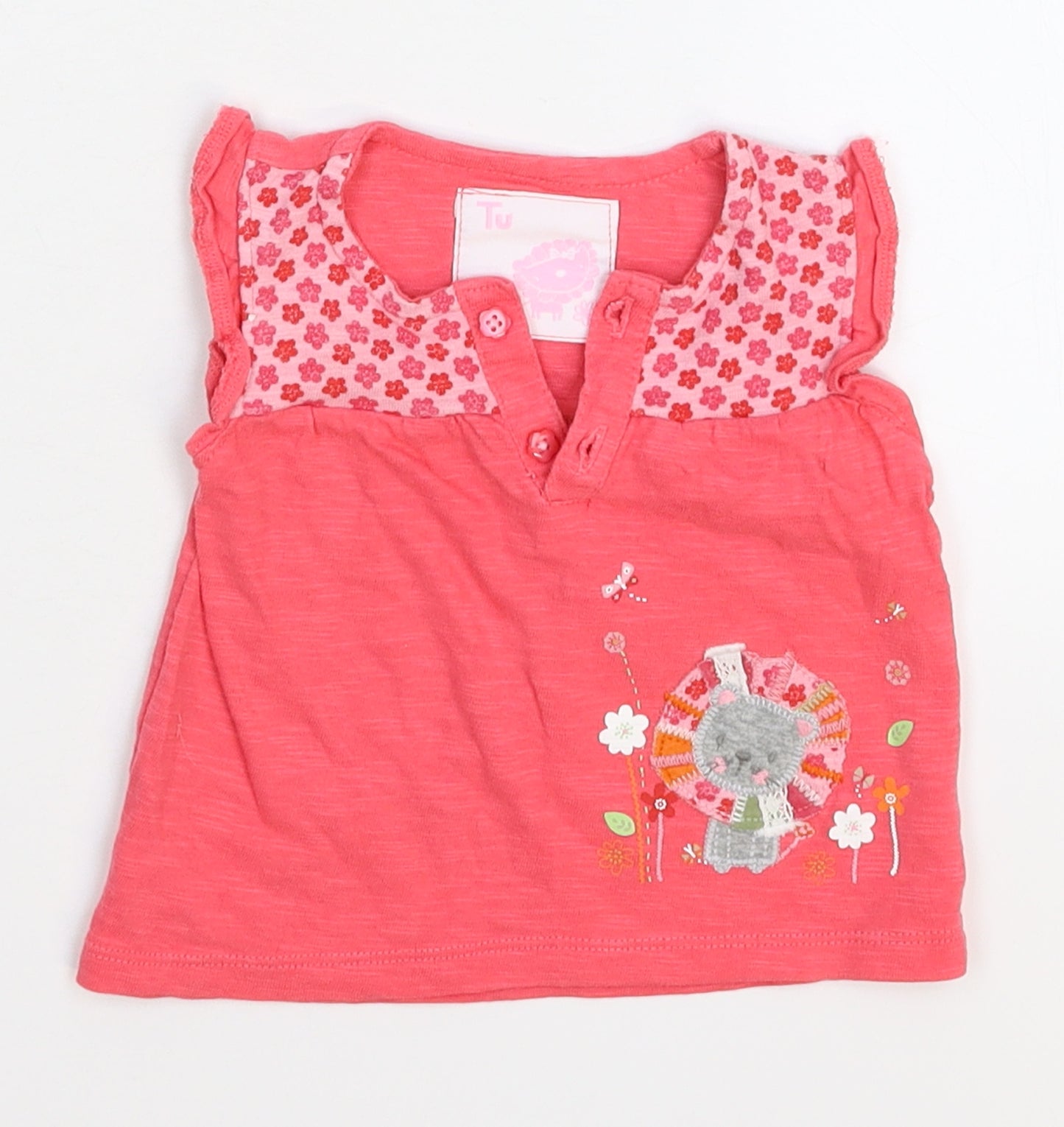 TU Girls Pink   Basic T-Shirt Size 3-6 Months
