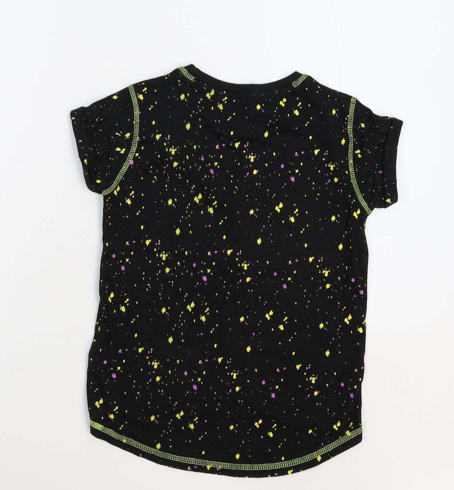Star Wars Girls Black Spotted  Basic T-Shirt Size 7 Years