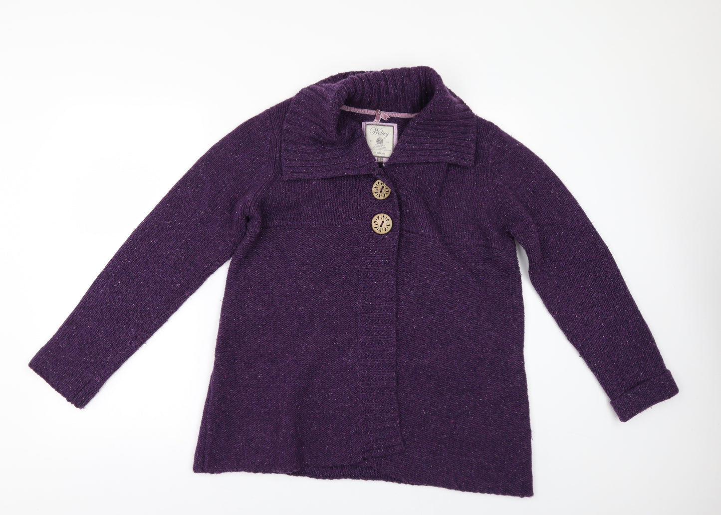 wosley Womens Purple   Cape Jumper Size 12  - Elbow Patches