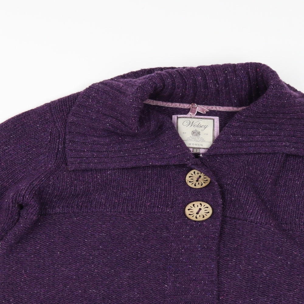 wosley Womens Purple   Cape Jumper Size 12  - Elbow Patches
