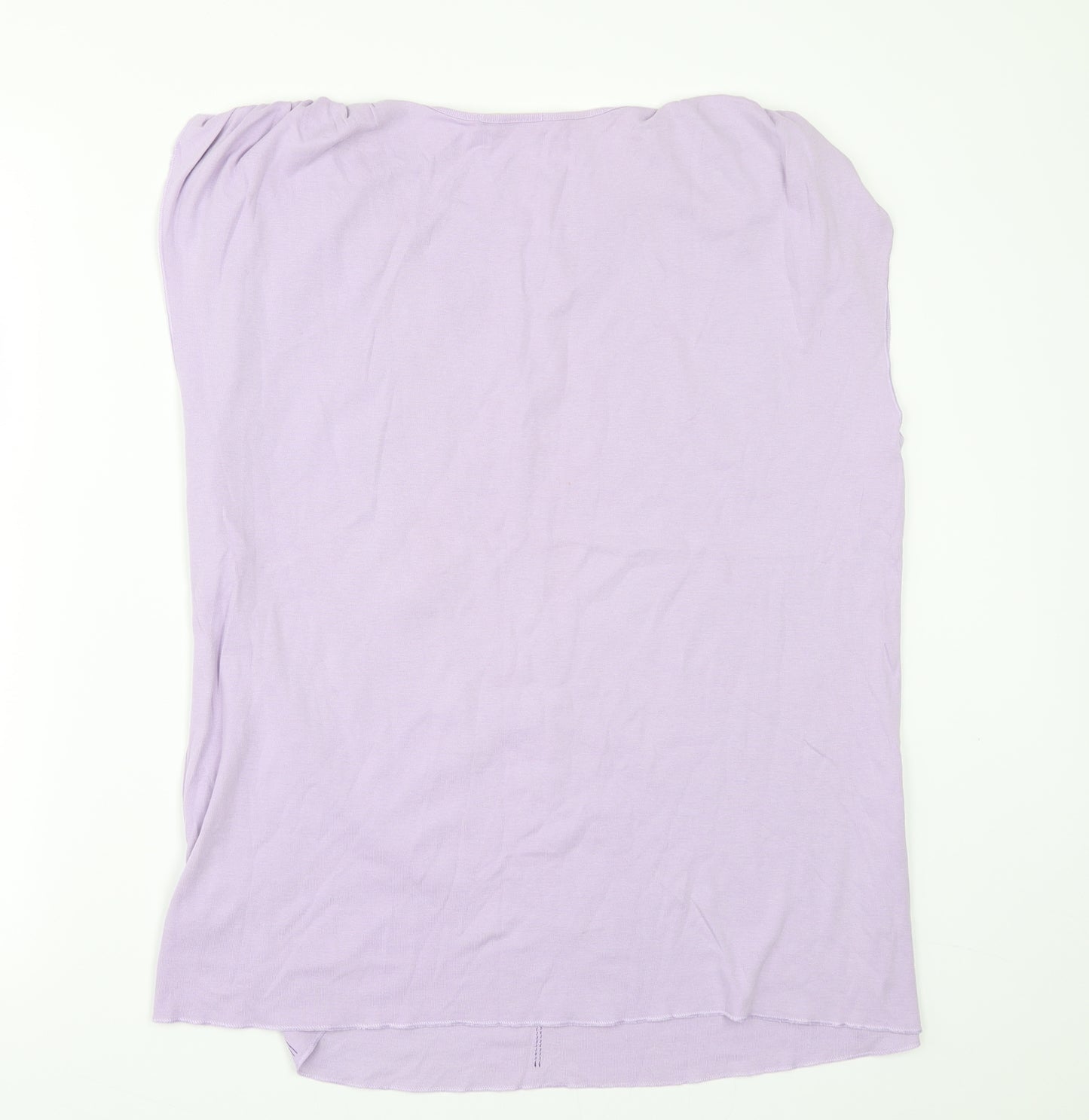 Marks and Spencer Womens Purple Floral  Basic T-Shirt Size 20  - gathered shoulders