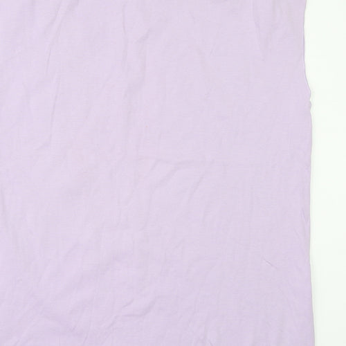 Marks and Spencer Womens Purple Floral  Basic T-Shirt Size 20  - gathered shoulders