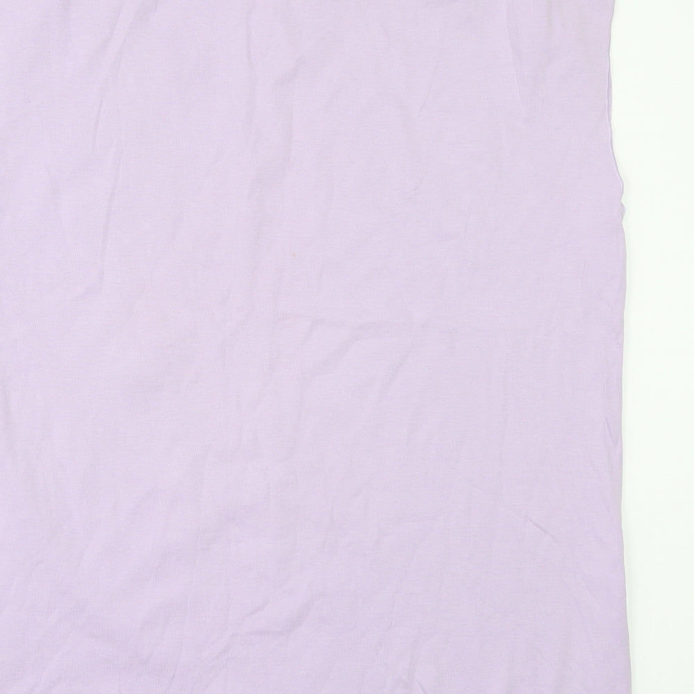 Marks and Spencer Womens Purple Floral  Basic T-Shirt Size 20  - gathered shoulders