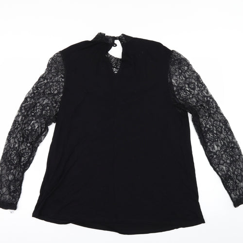 Primark Womens Black   Basic T-Shirt Size 18  - lace sleeves