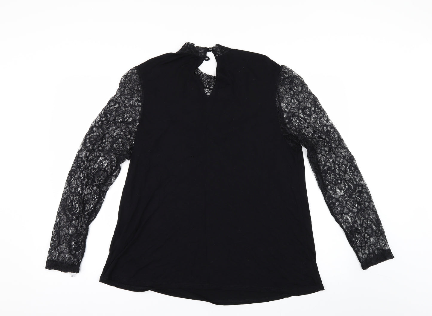 Primark Womens Black   Basic T-Shirt Size 18  - lace sleeves