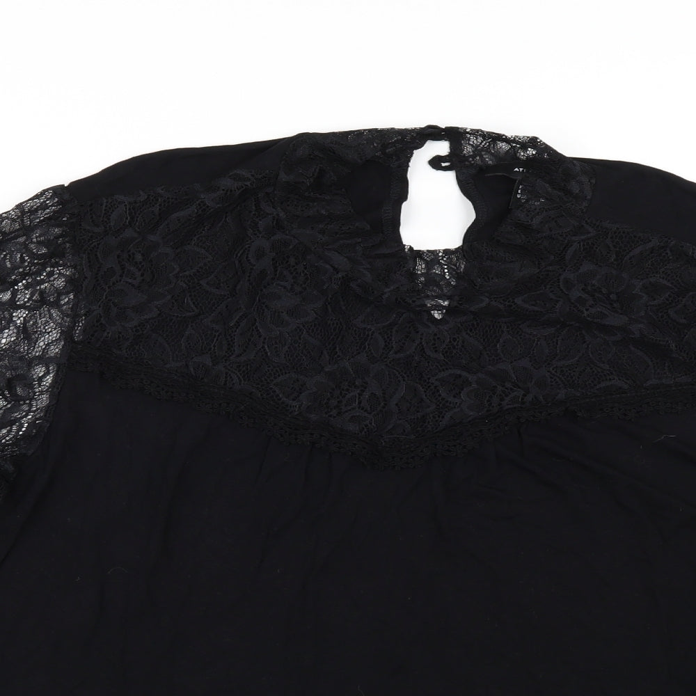 Primark Womens Black   Basic T-Shirt Size 18  - lace sleeves