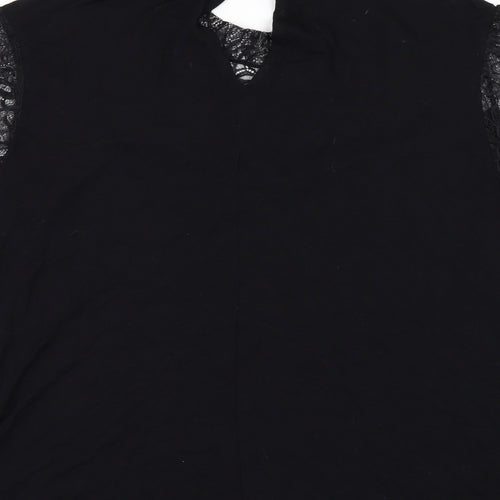 Primark Womens Black   Basic T-Shirt Size 18  - lace sleeves