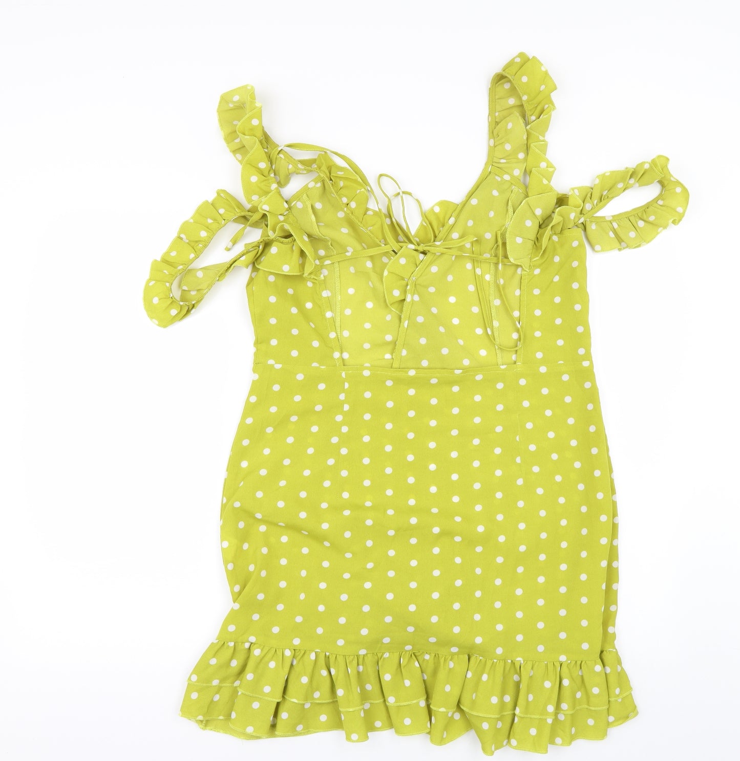 PRETTYLITTLETHING Womens Grey Polka Dot  Mini  Size 14