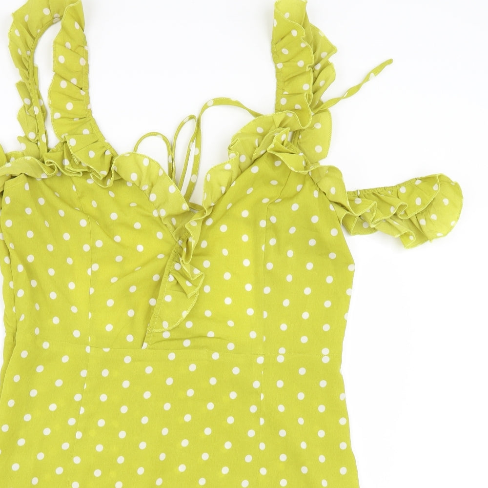 PRETTYLITTLETHING Womens Grey Polka Dot  Mini  Size 14