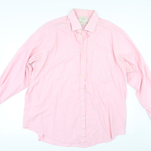 Hawes & Curtis Mens Pink    Button-Up Size 18