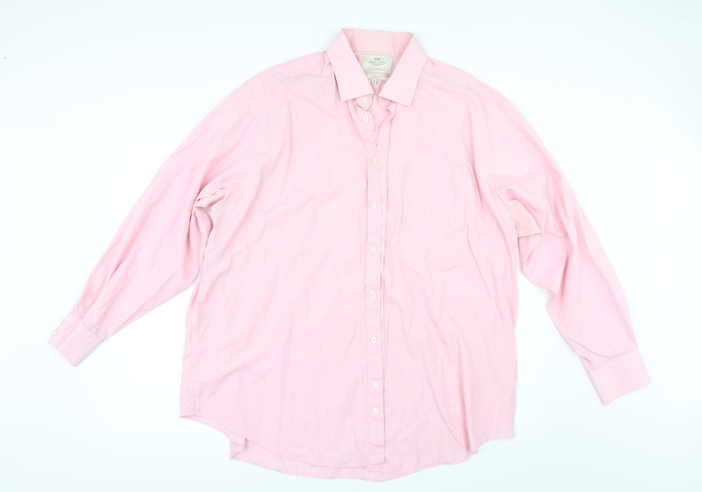 Hawes & Curtis Mens Pink    Button-Up Size 18