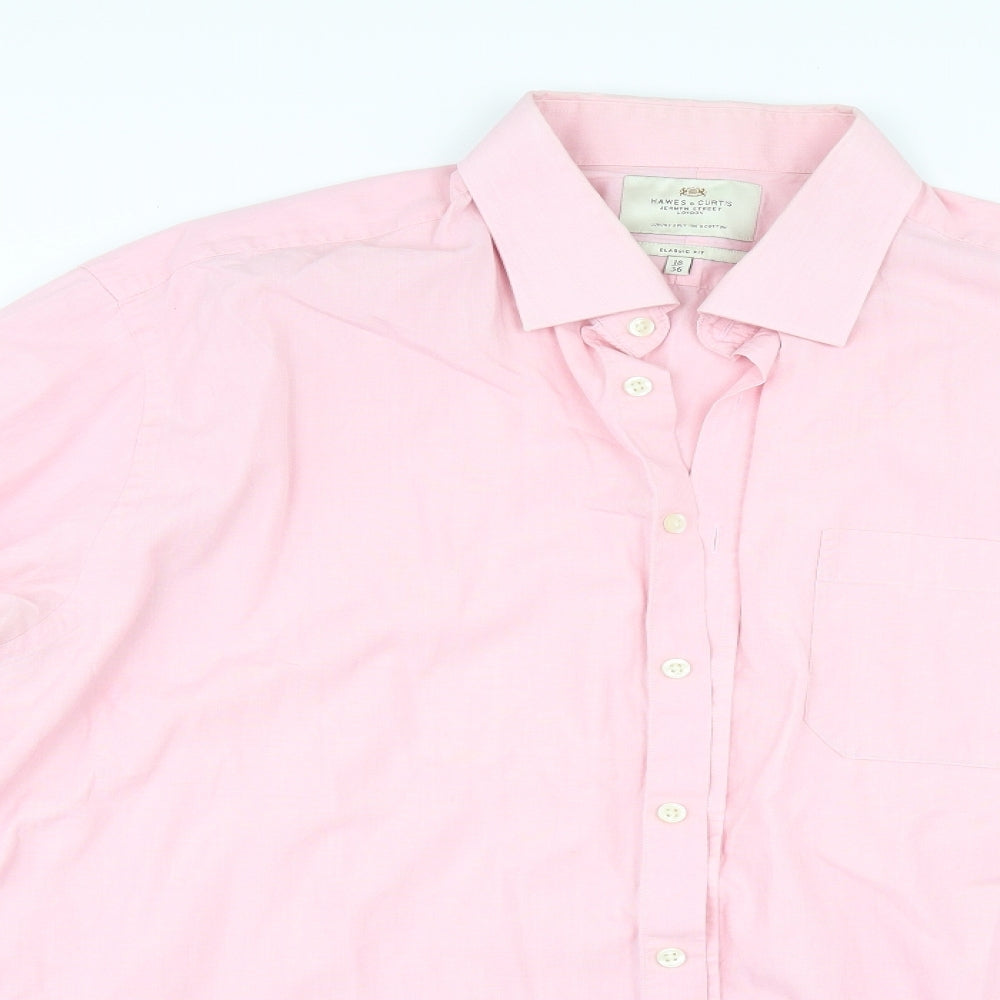 Hawes & Curtis Mens Pink    Button-Up Size 18