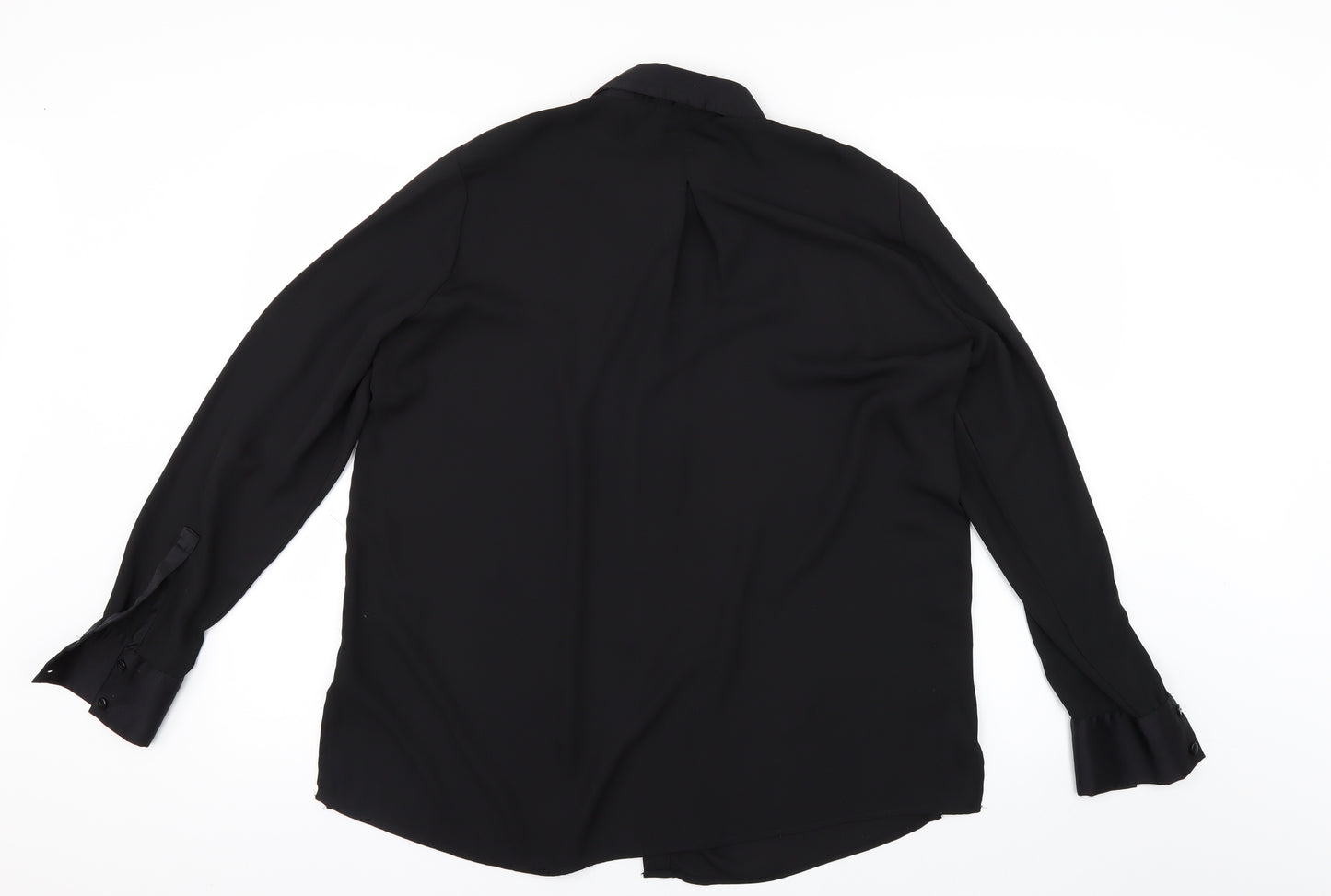 H&M Womens Black   Basic Button-Up Size 10