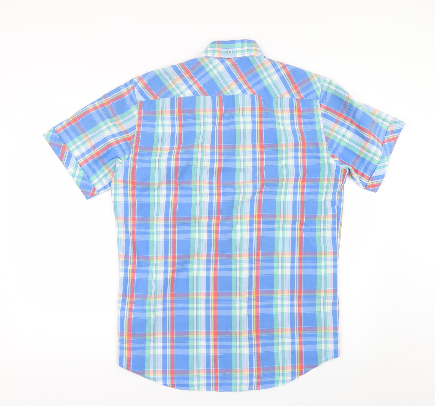 Brothers Mens Blue Check   Button-Up Size M