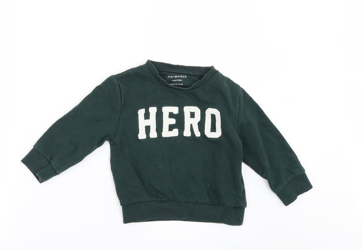 Primark Boys Green Pullover Sweatshirt Size 2-3 Years - hero