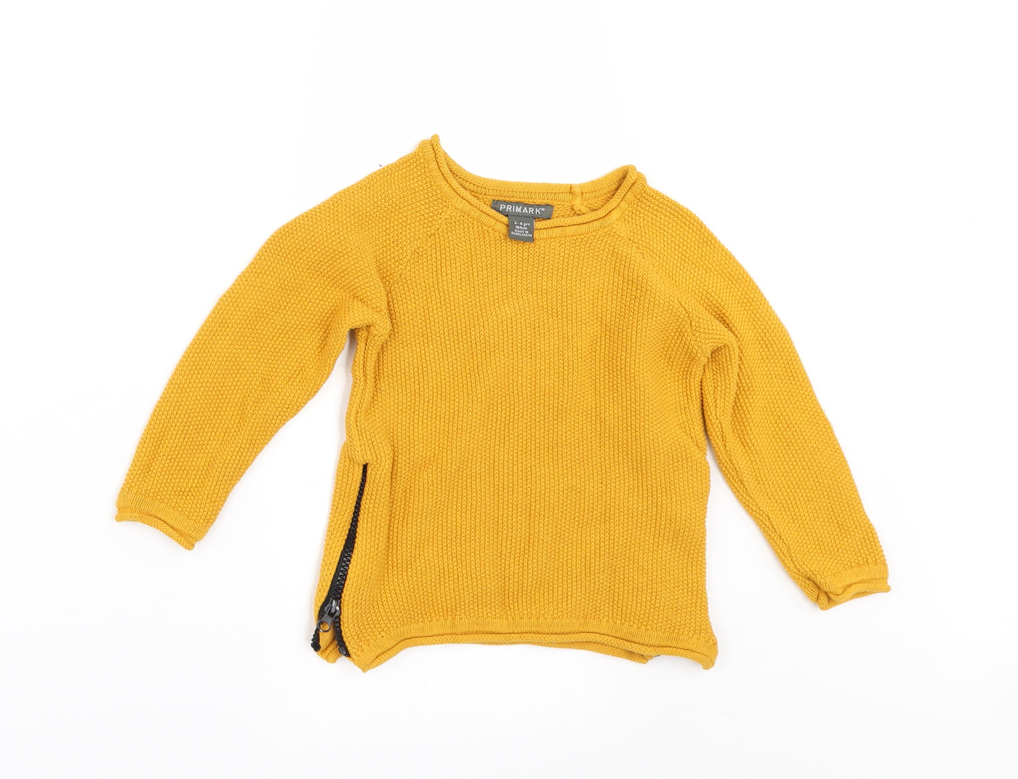 Primark Boys Yellow   Pullover Jumper Size 3-4 Years