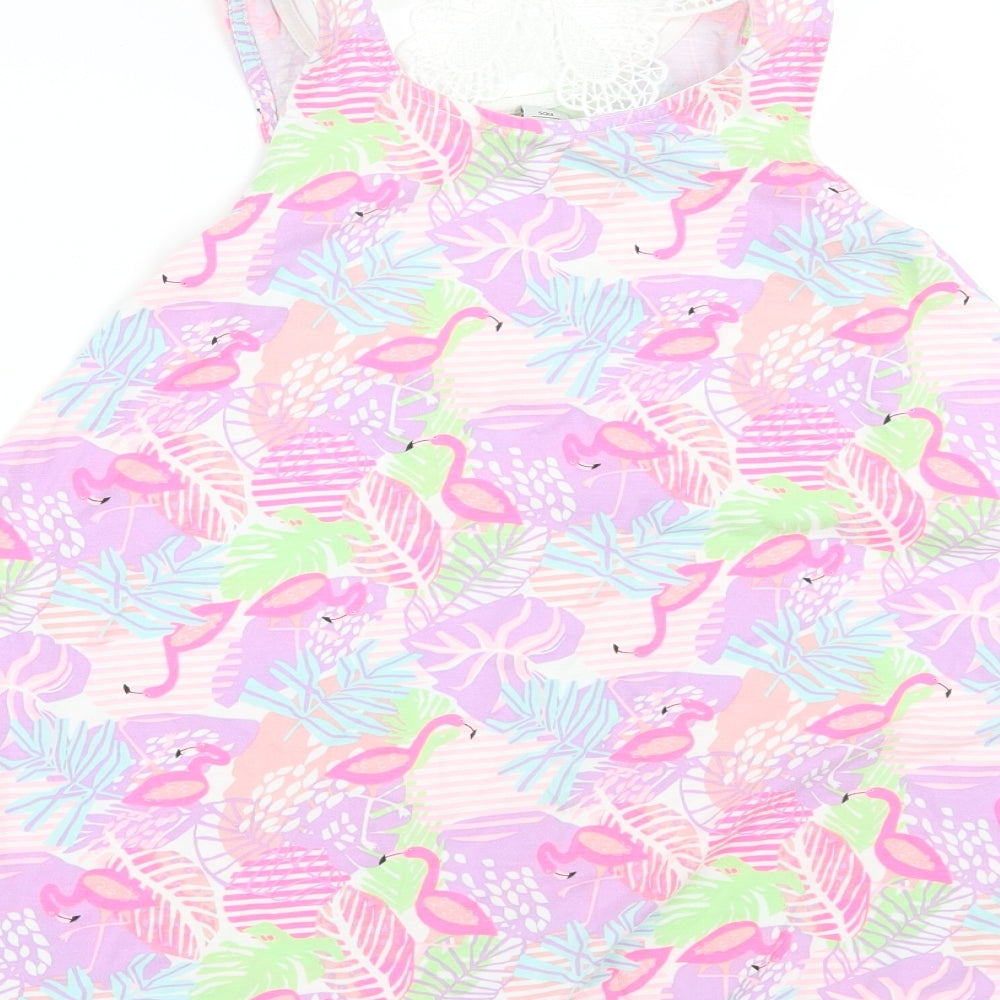 TU Girls Pink Geometric  A-Line  Size 6 Years