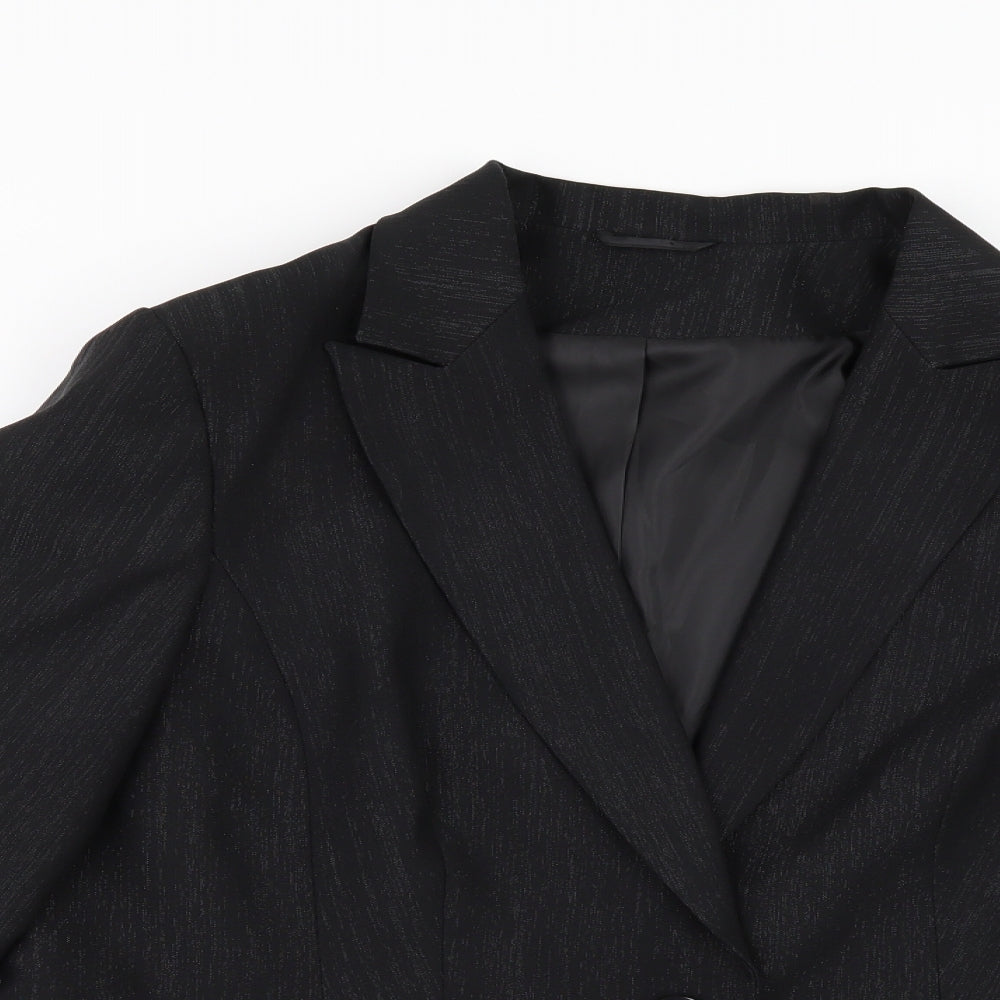 George Womens Black Striped  Jacket Suit Jacket Size 20