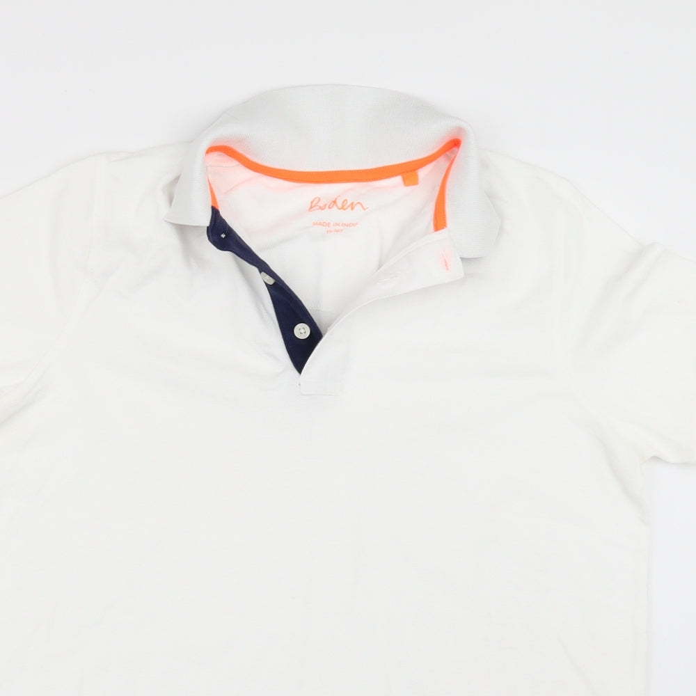 Boden Boys White   Basic Polo Size 15-16 Years