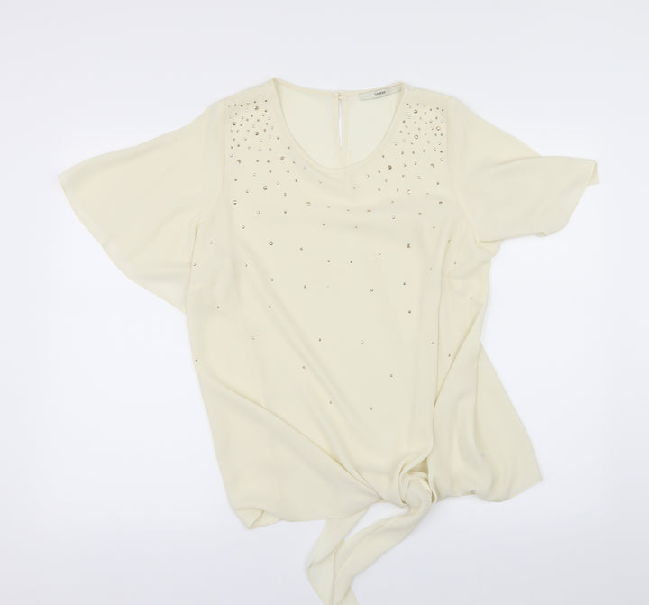 George Womens Ivory Tunic Blouse Size 10