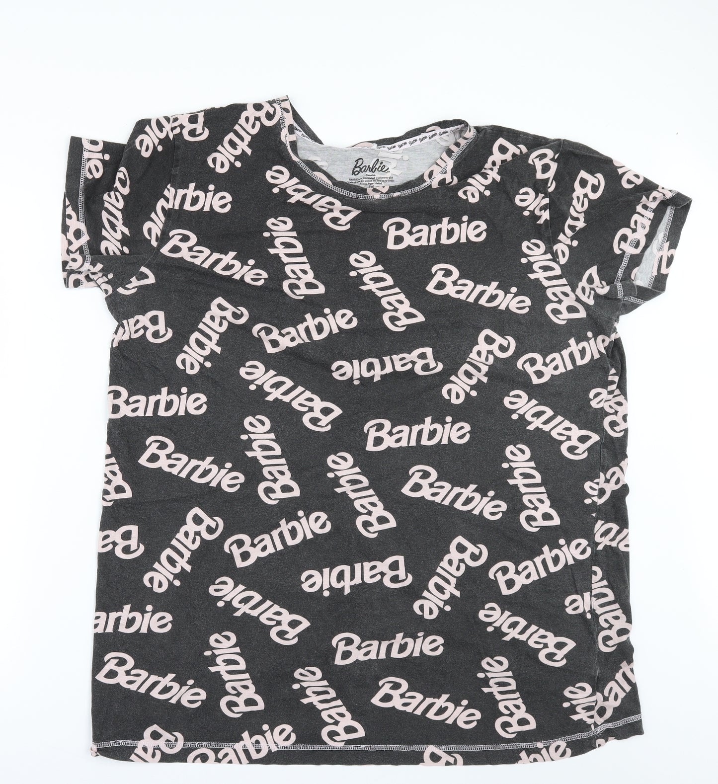 Preworn Womens Black   Basic T-Shirt Size M  - Barbie