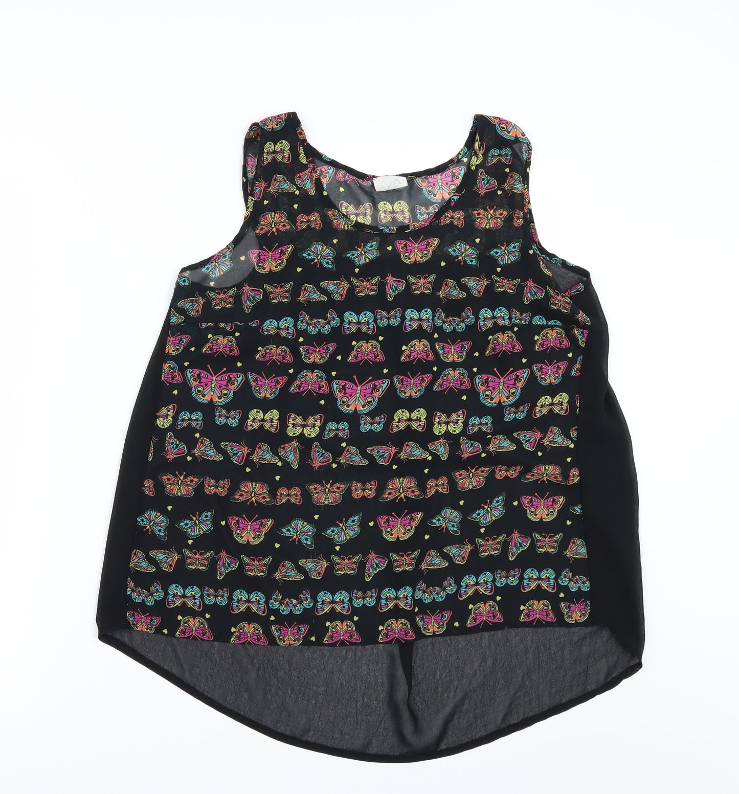 George Womens Black Geometric  Tunic Blouse Size 10