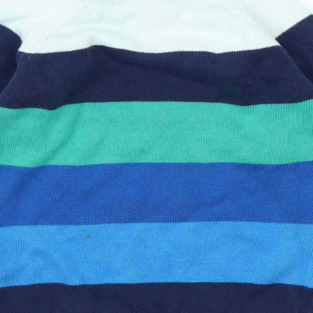H&M Boys Blue Striped Knit Pullover Jumper Size 2 Years