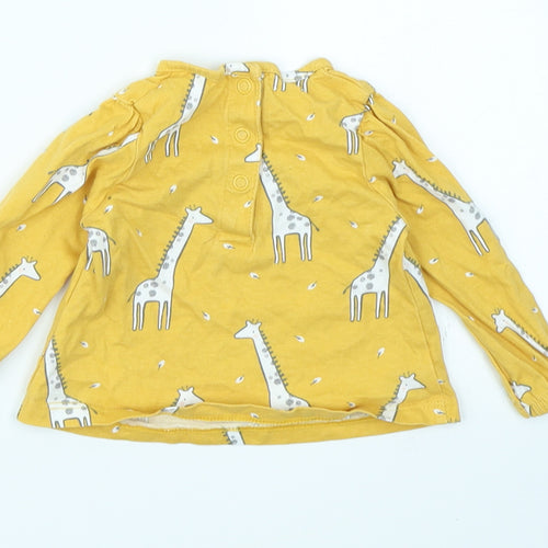 TU Girls Yellow   Basic T-Shirt Size 0-3 Months  - giraffe