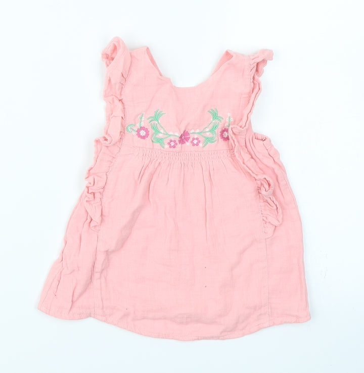 TU Girls Pink Floral A-Line Size 9-12 Months