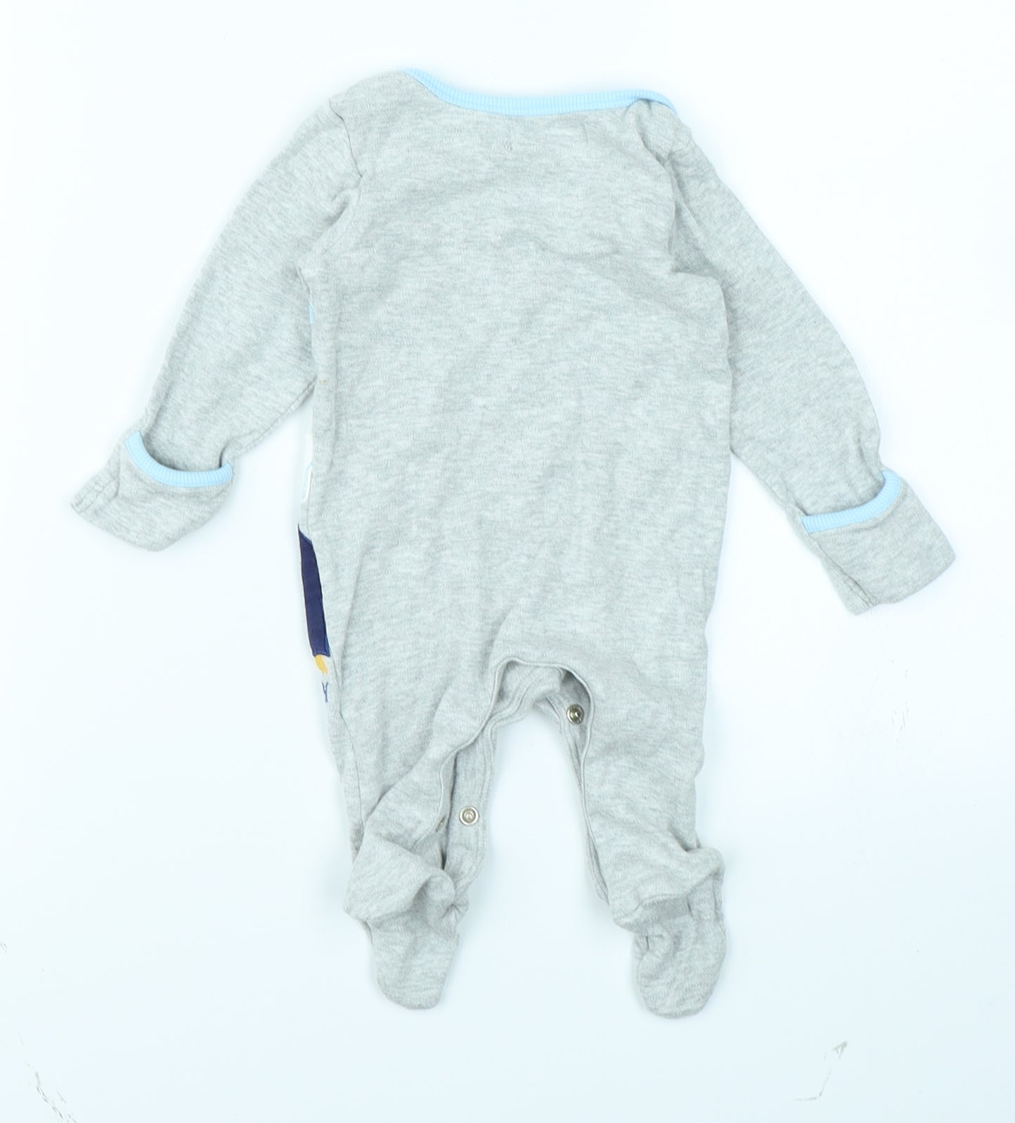 Baby M&Co Boys Grey   Babygrow One-Piece Size 0-3 Months  - Penguin