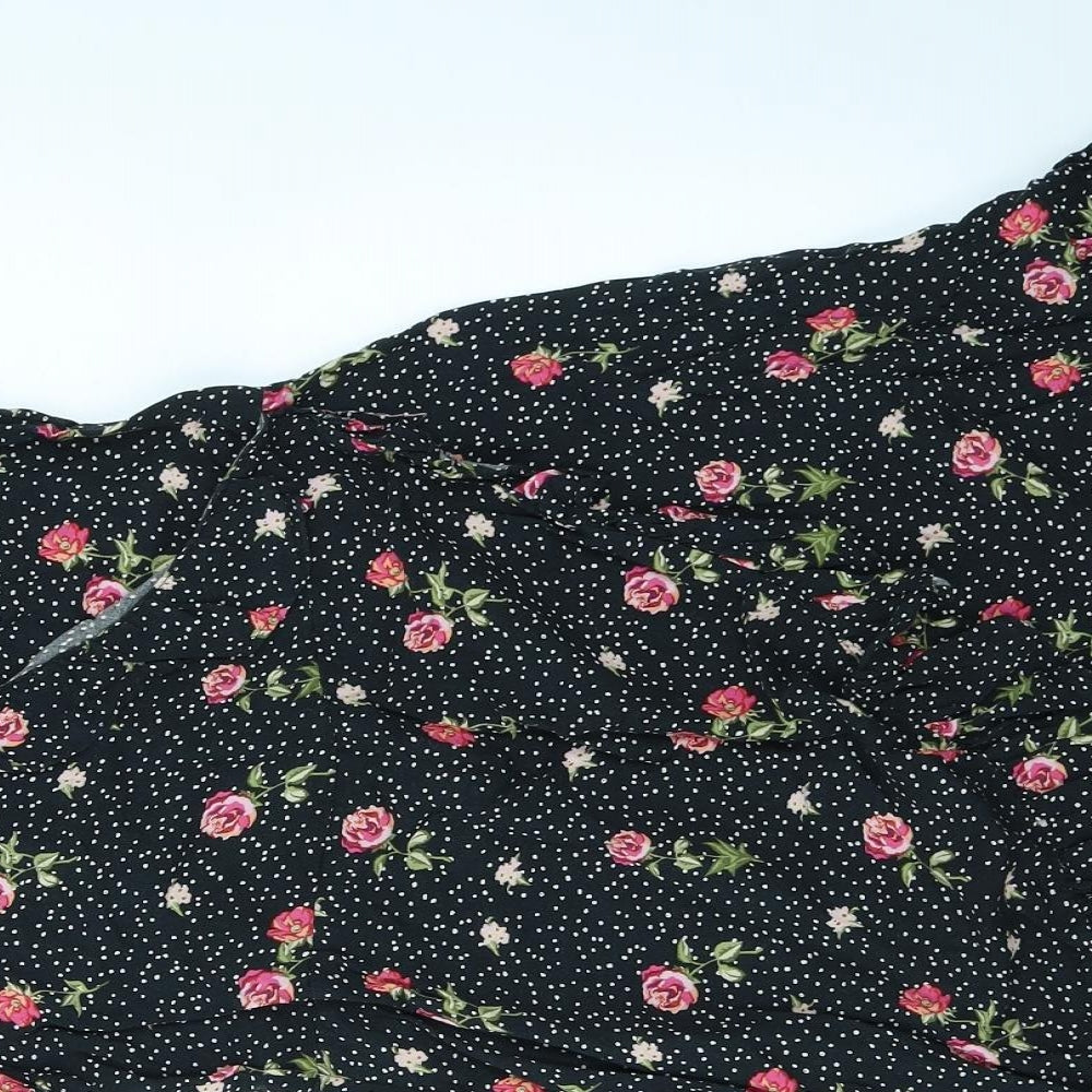 NEXT Girls Black Spotted  Wrap Dress  Size 9 Years