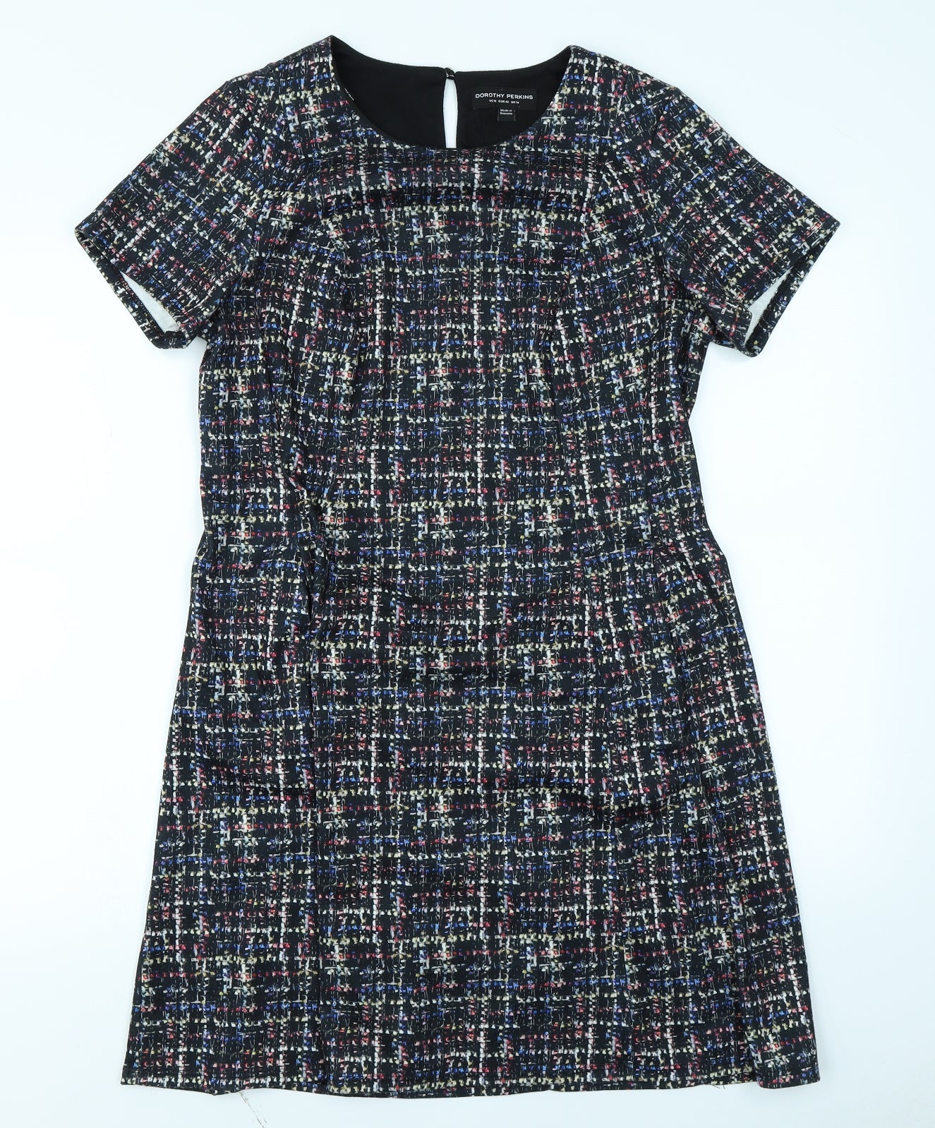 Dorothy Perkins Womens Black Check  A-Line  Size 14