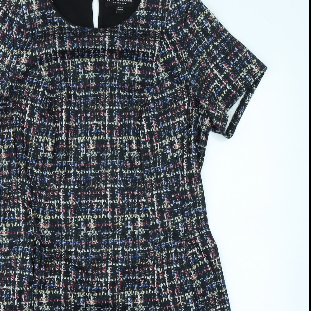 Dorothy Perkins Womens Black Check  A-Line  Size 14