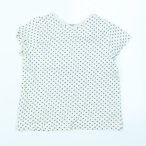 Supergirl Girls White Spotted  Basic T-Shirt Size 6 Years  - Supergirl