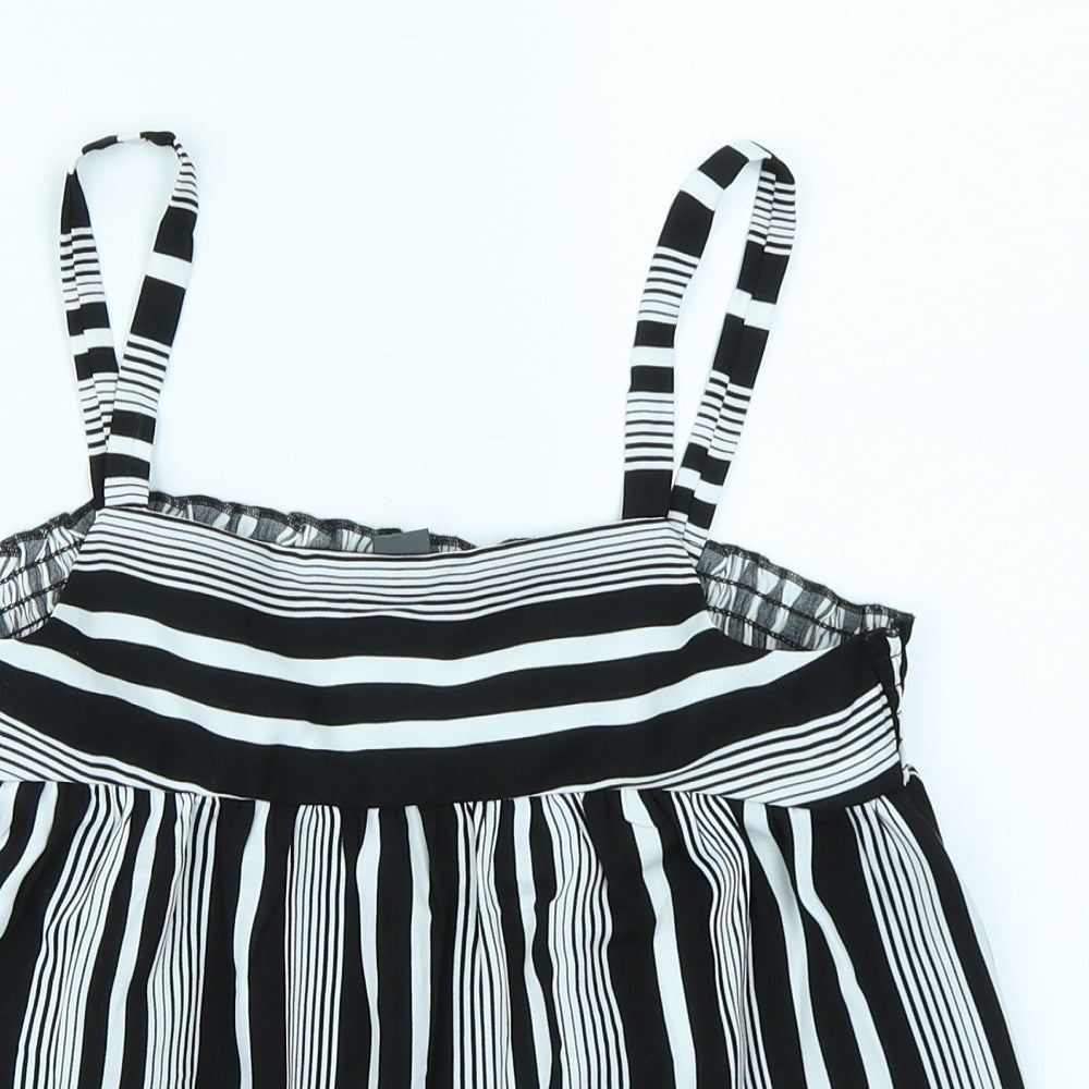 Primark Girls Black Striped  Basic Blouse Size 12-13 Years