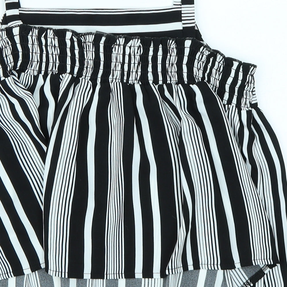 Primark Girls Black Striped  Basic Blouse Size 12-13 Years
