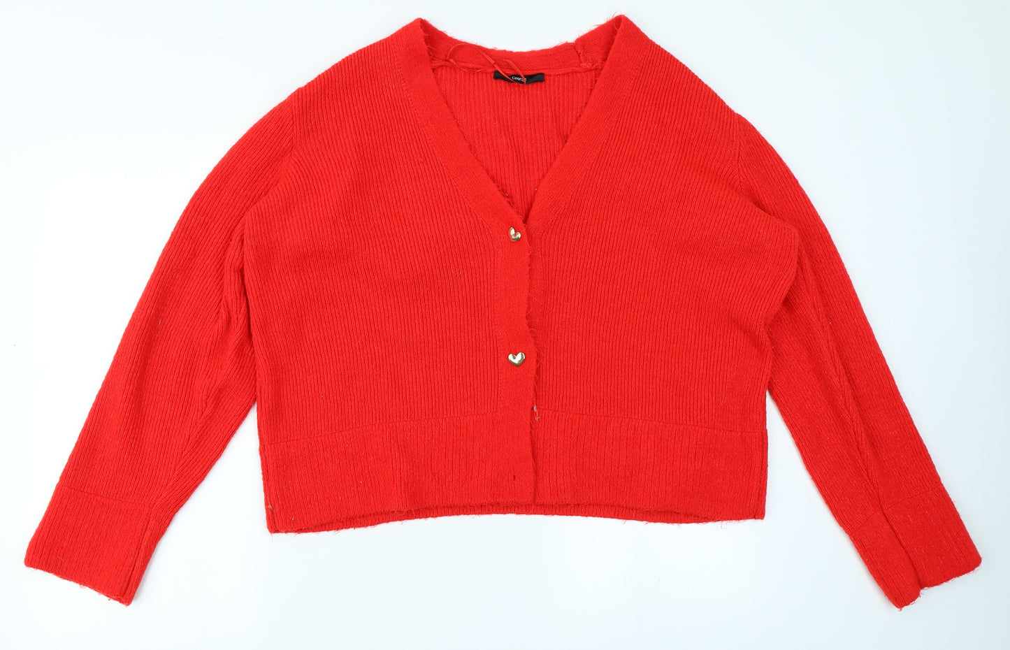 George Womens Red  Knit Cardigan Jumper Size XL